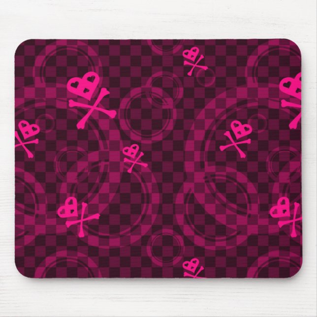 Tapis De Souris Motif rose d'Emo avec des cercles (Devant)