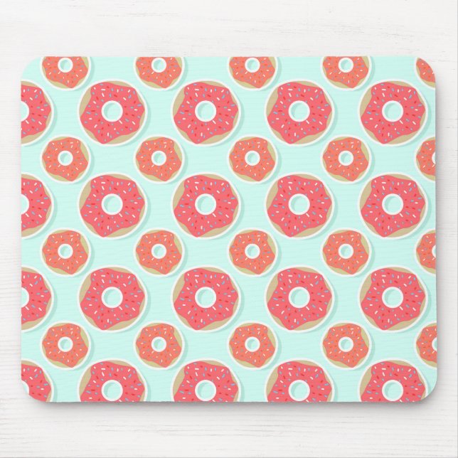 Tapis De Souris Motif, rose et bleu de beignet de beignet (Devant)