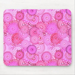 Tapis De Souris Motif, rose et fuchsia de remous de fractale