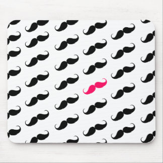 Tapis De Souris Motif rose et noir Girly drôle de moustache
