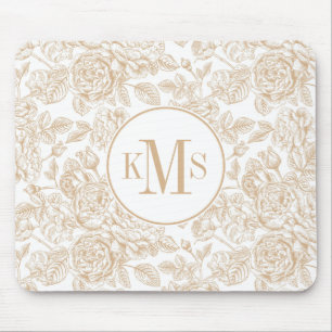Tapis De Souris Motif Rose Vintage beige
