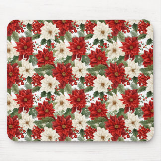 Tapis De Souris Motif sans couture de fleurs de Noël