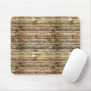 Tapis De Souris Motif sans couture de planche en bois marron rusti