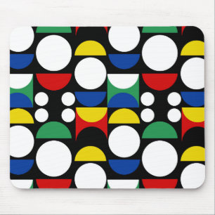 Tapis De Souris Motif scandinave noir du Bauhaus du milieu du sièc