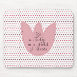 Tapis De Souris Motif simple de tulipe rose