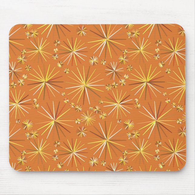 Tapis De Souris Motif Spoutnik du milieu du siècle, Terracotta (Devant)