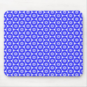 Tapis De Souris Motif Star Wheel - Bleu sur blanc