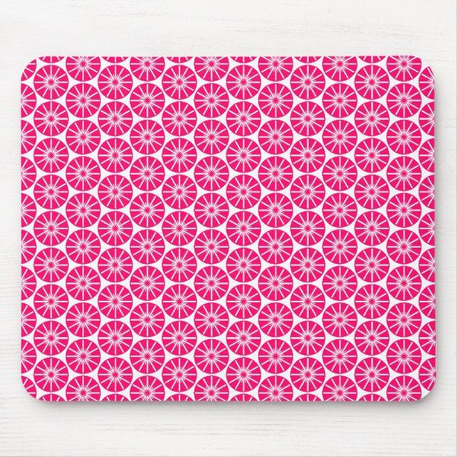 Tapis De Souris Motif Star Wheel - Neon Red sur blanc (Devant)