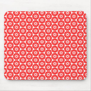 Tapis De Souris Motif Star Wheel - Rouge sur blanc