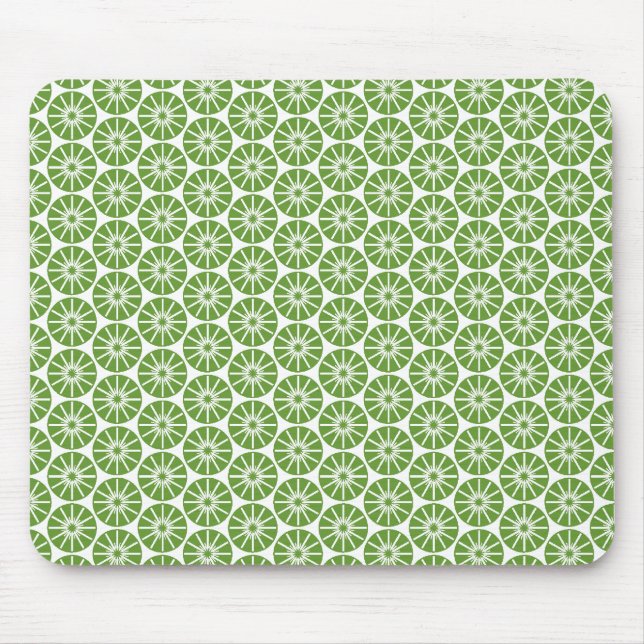 Tapis De Souris Motif Star Wheel - Vert sur Blanc (Devant)