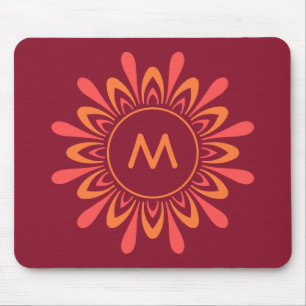 Tapis De Souris Motif Sun stylisé monogramme personnalisé mousepad