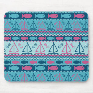 Tapis De Souris Motif Super Fun Fish And Sailboat