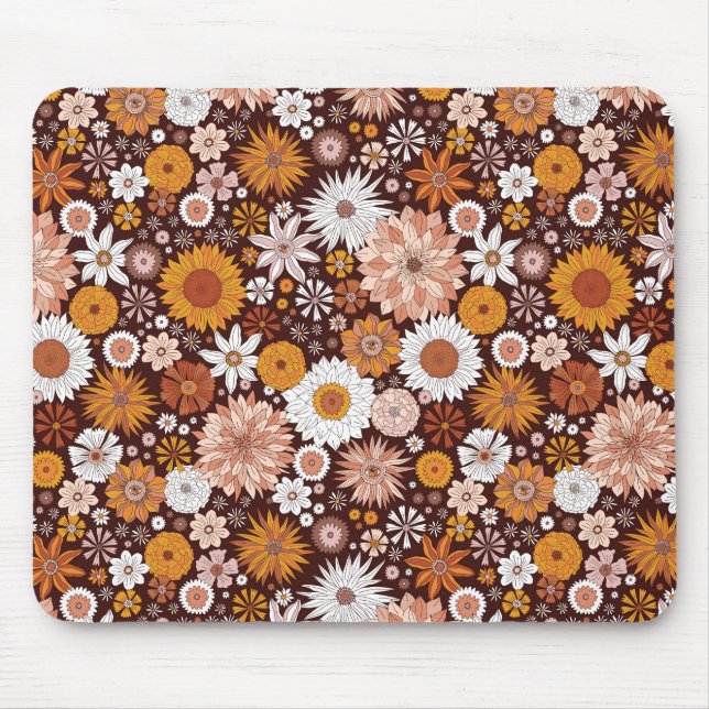Tapis De Souris Motif super Retro Flower Garden (Devant)