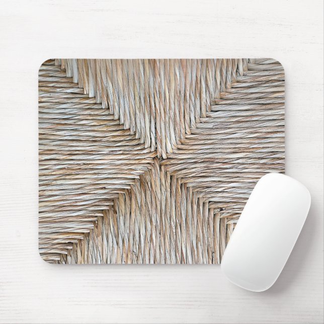 Tapis De Souris Motif symétrique de fibres naturelles (Avec souris)