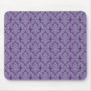 Tapis De Souris Motif textile vintage pourpre damassé ornement 
