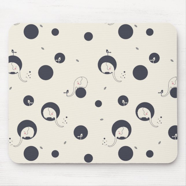 Tapis De Souris Motif timide d'éléphant (Devant)