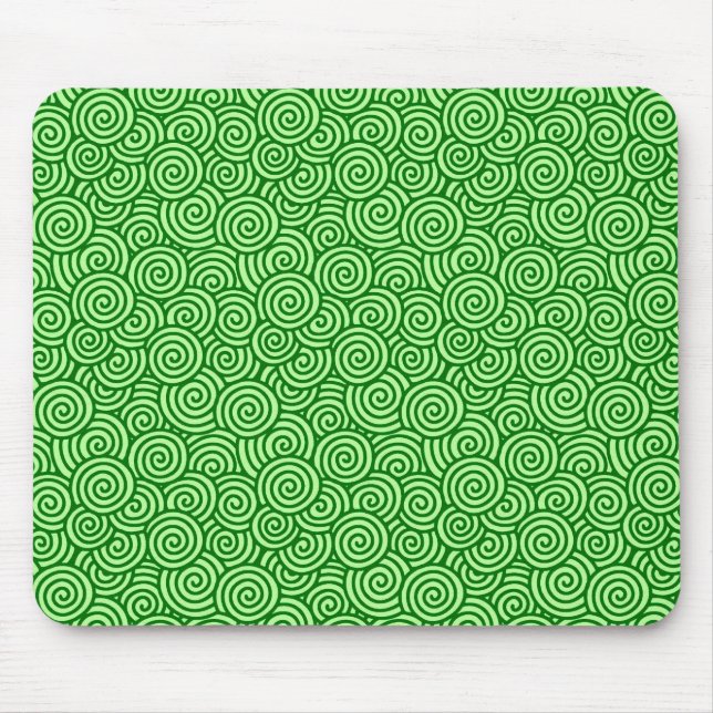 Tapis De Souris Motif tourbillon japonais - vert pin et citron ver (Devant)