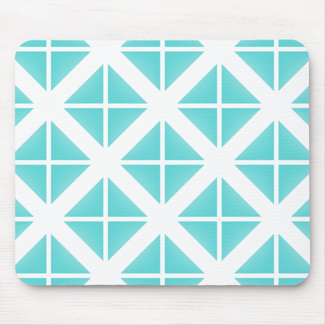 Tapis De Souris Motif Triangle tendance Turquoise (Devant)
