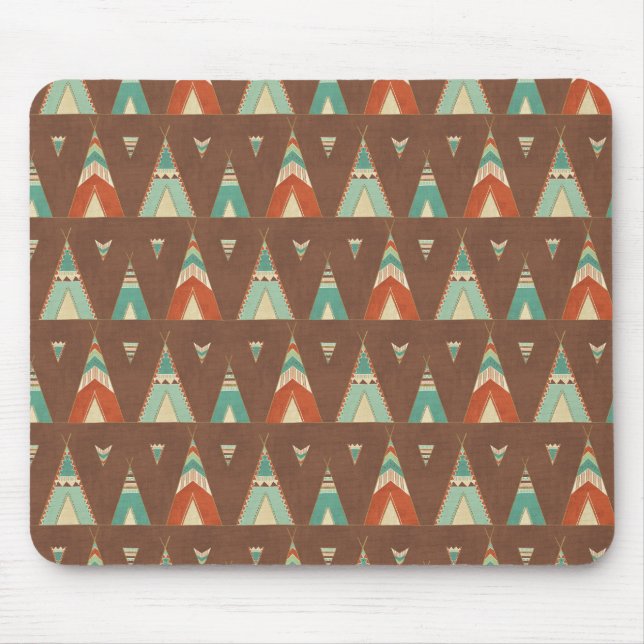 Tapis De Souris Motif turquoise de Teepee d'étape | de Geo de (Devant)