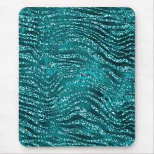 Tapis De Souris Motif turquoise Ombre Glam Parties scintillant Tig