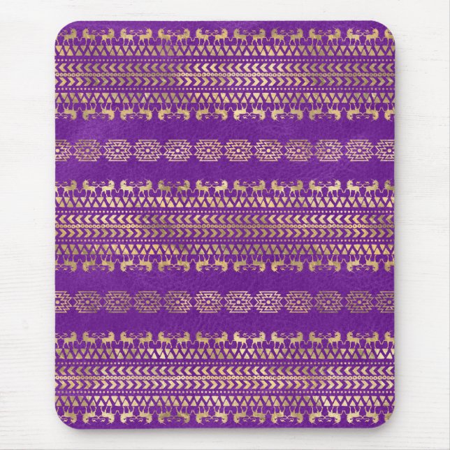 Tapis De Souris Motif Unicorne Bohème Purple & Or (Devant)