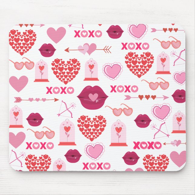 Tapis De Souris Motif Valentine`s Day 2023 Arrière - plan avec coe (Devant)