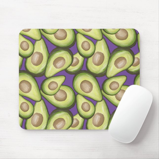 Tapis De Souris Motif Vegan Avocado frais et gourmand (Avec souris)