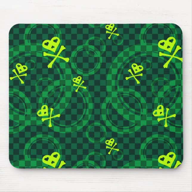 Tapis De Souris Motif vert d'Emo avec des cercles (Devant)