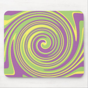 Tapis De Souris Motif vert jaune et violet