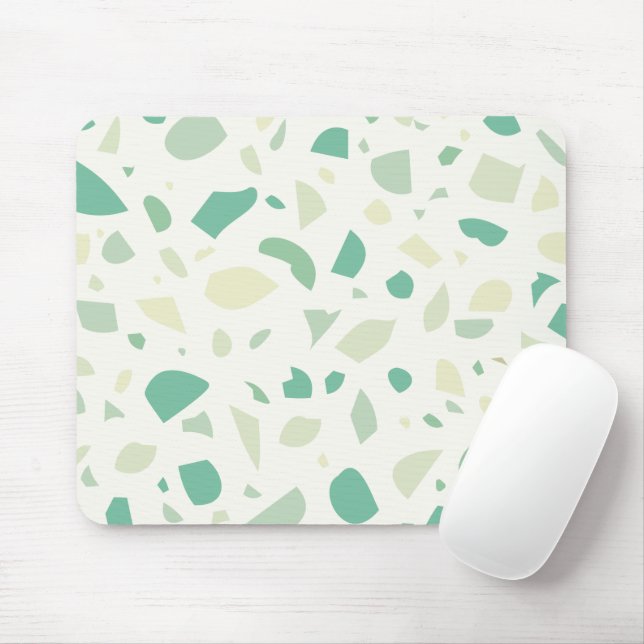 Tapis De Souris Motif vert terrazzo (Avec souris)