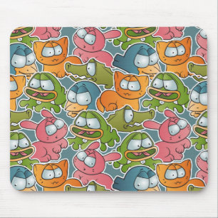 Tapis De Souris Motif vintage avec des animaux de bande dessinée