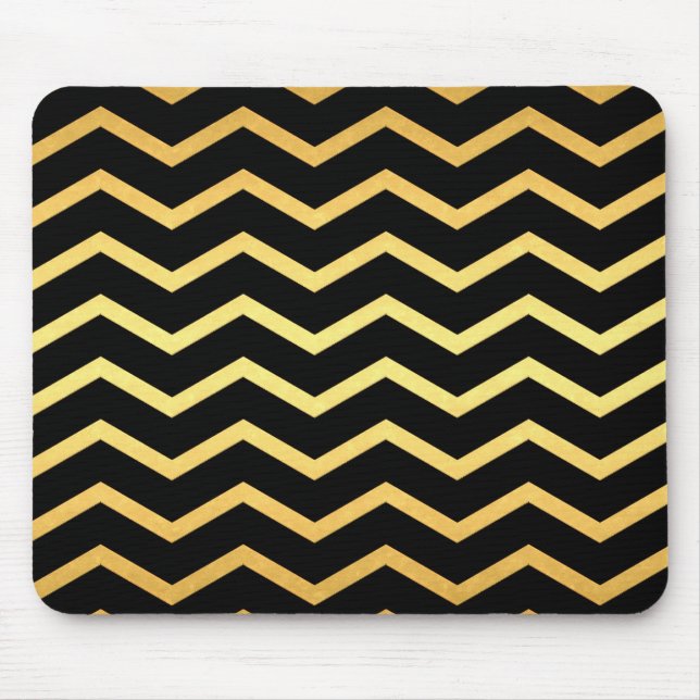 Tapis De Souris Motif Zag Gold et Black Zig (Devant)