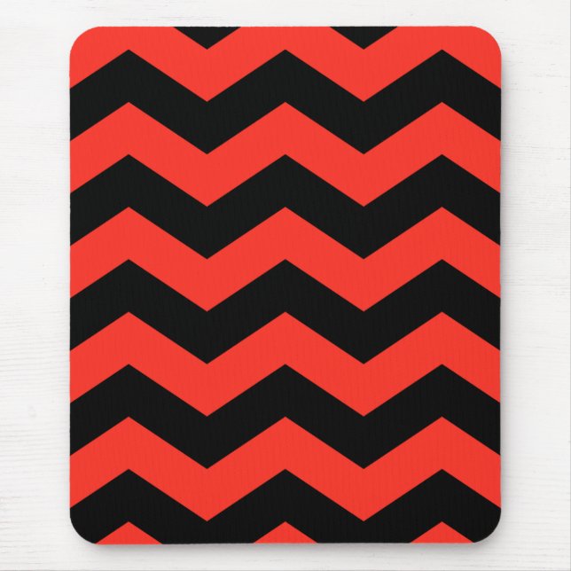 Tapis De Souris Motif Zag rouge et noir (Devant)