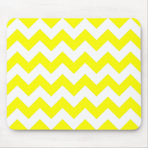 Tapis De Souris Motif Zigzag blanc et jaune