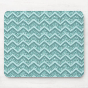 Tapis De Souris Motif ZigZag Parties scintillant Turquoise