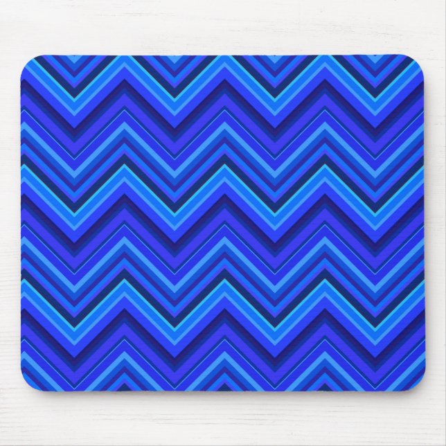 Tapis De Souris Motif zigzag rayures bleues (Devant)