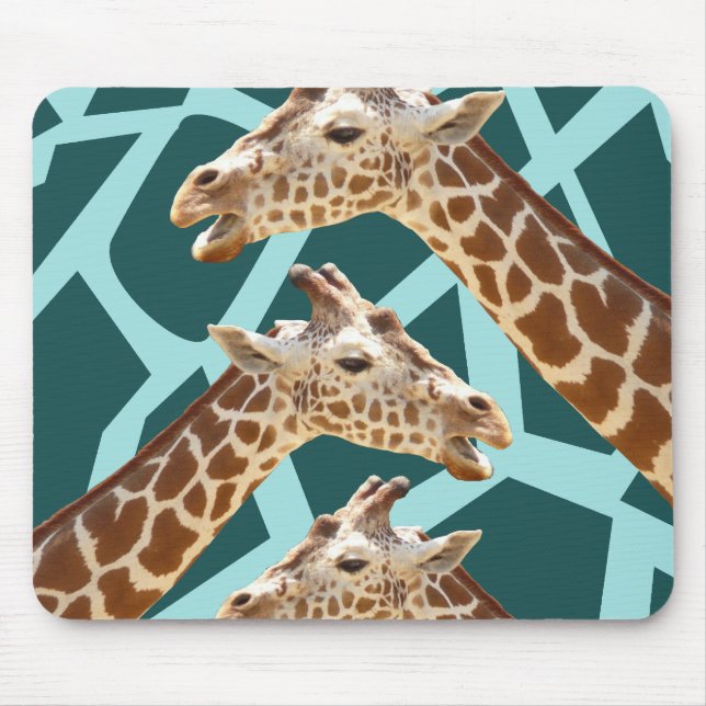 Tapis De Souris Motifs bleus turquoises d'animal sauvage (Devant)