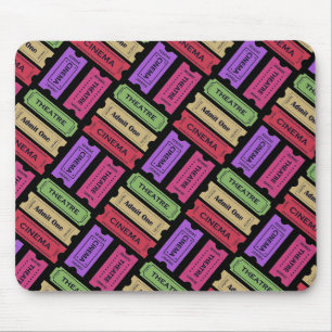 Tapis De Souris Motifs de talons de billets de cinéma et de théâtr