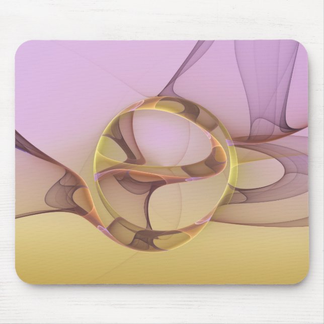 Tapis De Souris Motions Abstraites Art moderne rose or fractal (Devant)