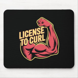 Tapis De Souris Motivational Funny Gym Humour Biceps Gains Licence