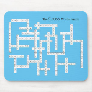 Tapis De Souris Mots croisés Puzzle Semantique Humour Bleu