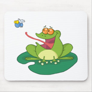Tapis De Souris Mouche contagieuse de grenouille de bande dessiné