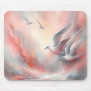 Tapis de souris Mouettes volantes Ajoutez votre te