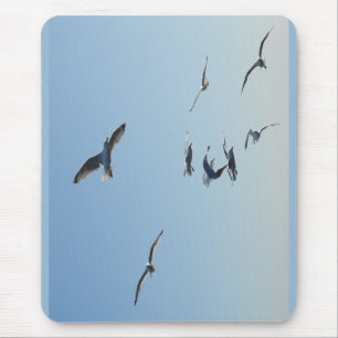 Tapis De Souris Mouettes Volantes Oiseaux de l'Océan Côtier Nature