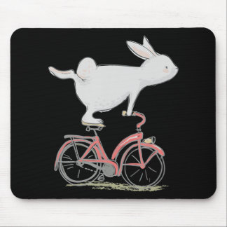 Tapis De Souris Moulin De Lapin Sur Vélo À Vélo