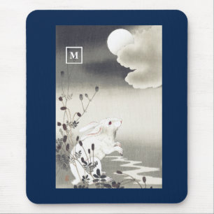 TAPIS DE SOURIS MOUSE PAD RABBIT SUR LA LUNE JAPONAISE