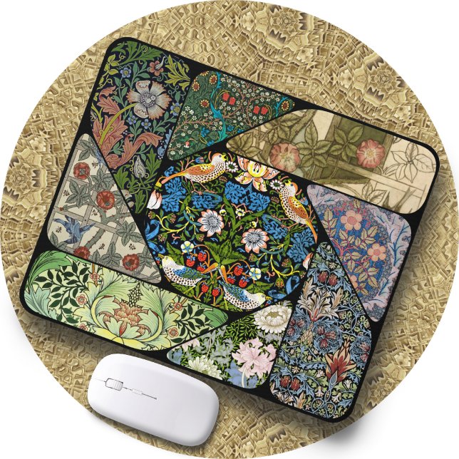 Tapis De Souris MOUSE PAD - William Morris Image Collage - Arrondi (Créateur téléchargé)