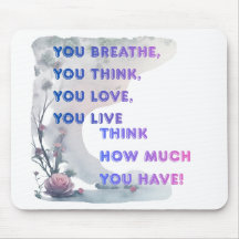 Mouse pad with an inscription