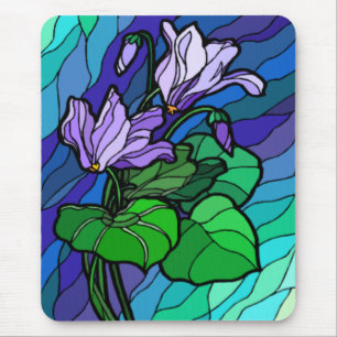 Tapis De Souris Mousepac à fleurs violettes en verre