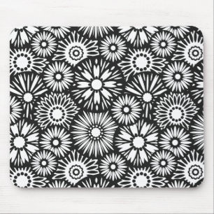 Tapis De Souris mousepac floral noir et blanc